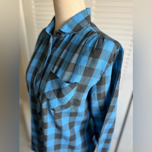 Vintage 80s Cherry Stix Plaid Blouse - Picture 3 of 6